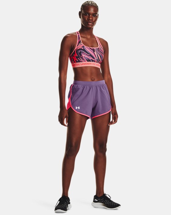 Women's UA Fly-By Elite 3'' Shorts, Purple, pdpMainDesktop image number 2